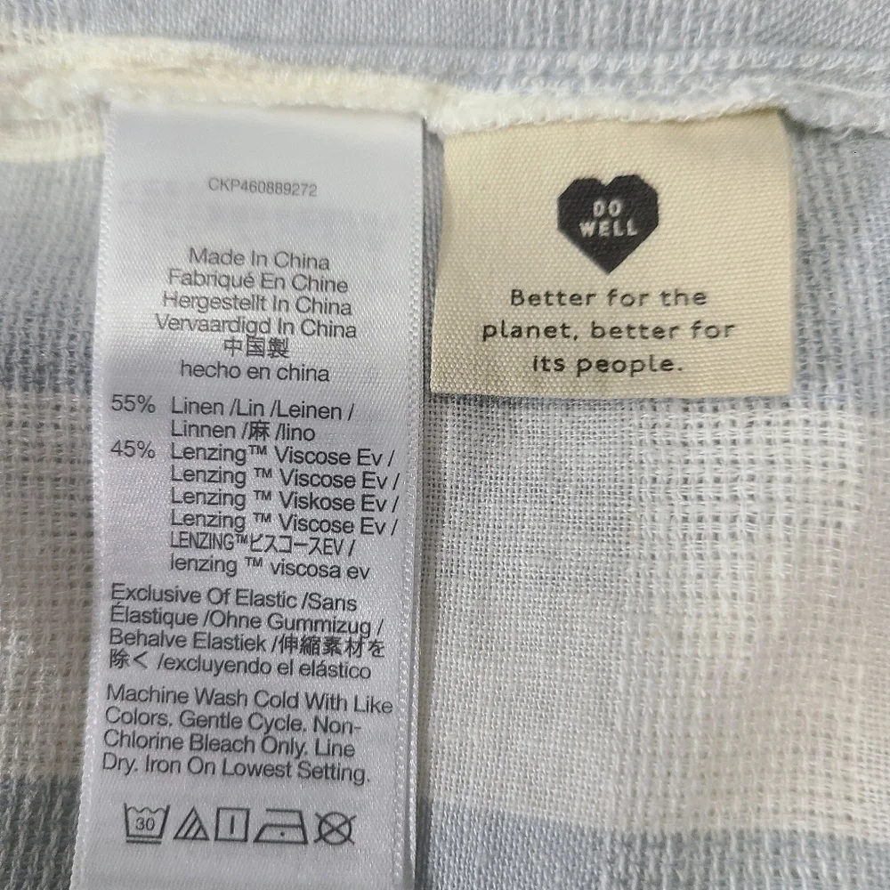 Madewell Linen Blend‎ Abbie Crop Top in Stripe NWOT Size XLarge